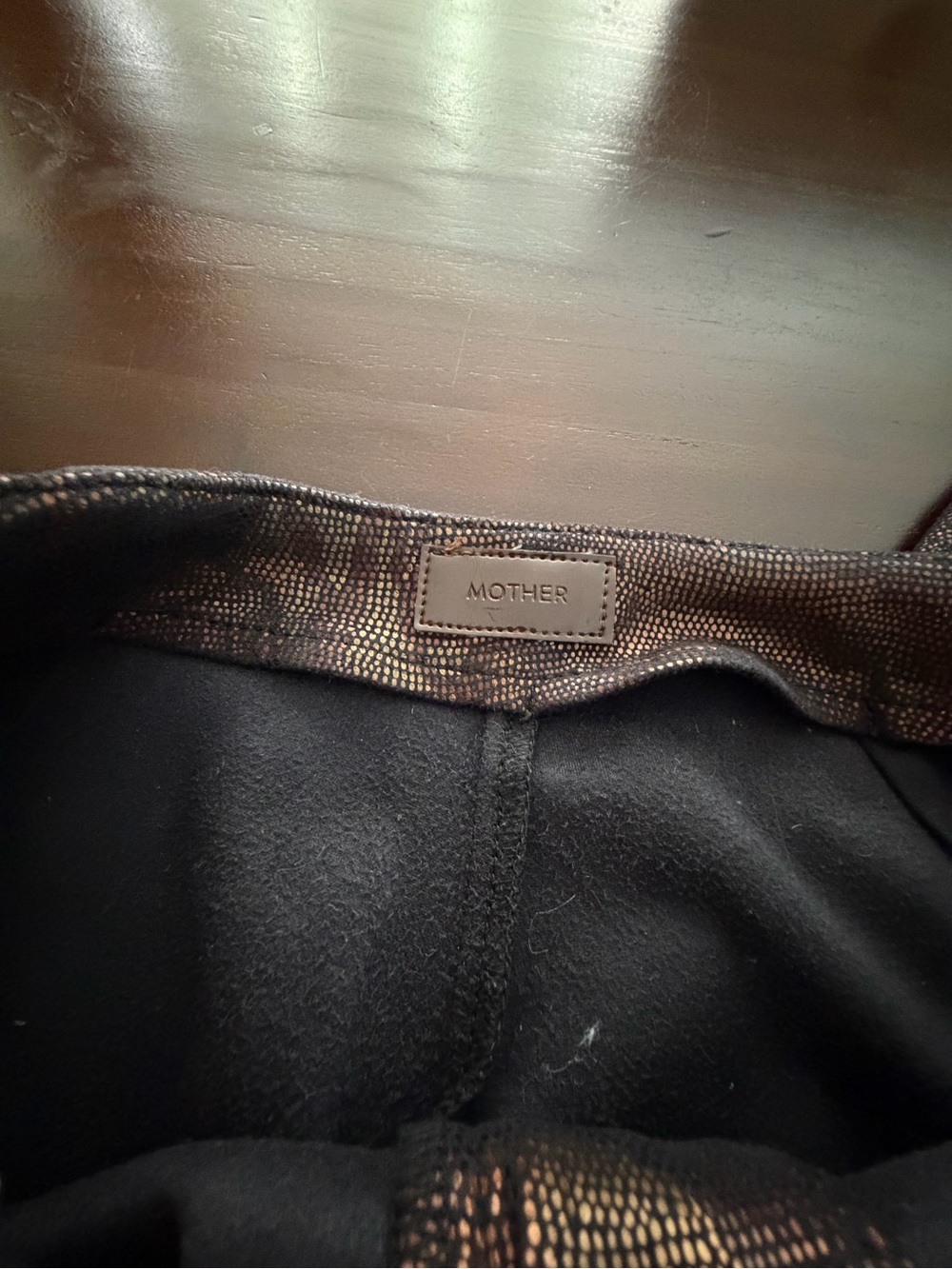 MOTHER The High Waisted Seamless Looker Ankle Snakeskin Bronze Metallic Pants - Picture 7 of 8